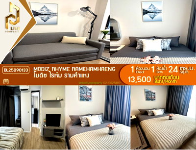 Condos for rent : DL25090133 Condo for rent, Modiz Rhyme Ramkhamhaeng. Ready to move in. Call now 0656133286 (Nuea) Line ID @162cjixi