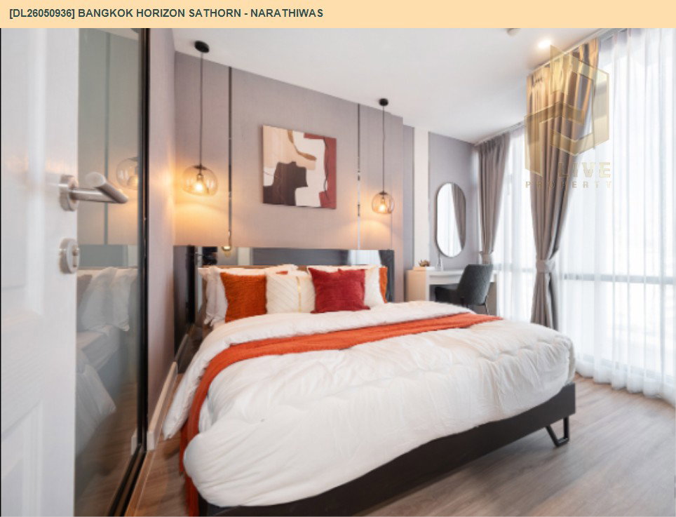 รูป DL26050936 ให้เช่าคอนโด แบงค์คอก ฮอไรซอน สาทร - นราธิวาส (Bangkok Horizon Sathorn - Narathiwas) ใกล้ BTS ช่องนนทรี พร้อมเข้าอยู่ โทรด่วน 0653619502 LineID @897iyzll - รูปที่ 2/5