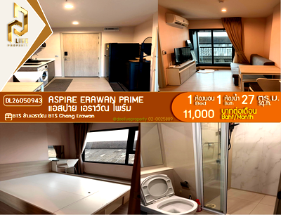 Condos for rent Paolo Hospital Phrapradaeng : DL26050943 Condo for rent, Aspire Erawan Prime near BTS Chang Erawan, ready to move in, call urgently 0638692663 LineID @655ebbvc