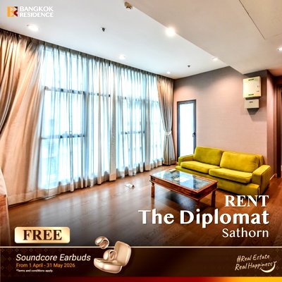 คอนโดให้เช่า : เช่าคอนโด 🎯 The Diplomat Sathorn 1นอน 51.77ตร.ม. 30k ⭐ ห้องกว้าง เฟอร์ครบ ใกล้ BTS สุรศักดิ์ 