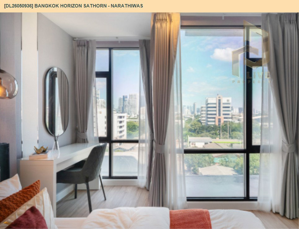 รูป DL26050936 ให้เช่าคอนโด แบงค์คอก ฮอไรซอน สาทร - นราธิวาส (Bangkok Horizon Sathorn - Narathiwas) ใกล้ BTS ช่องนนทรี พร้อมเข้าอยู่ โทรด่วน 0653619502 LineID @897iyzll - รูปที่ 5/5