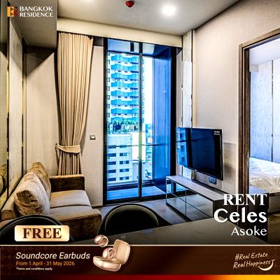 คอนโดให้เช่า : เช่าคอนโด💎 Celes Asoke 1นอน 35ตรม 30k 🌠 ยูนิตสวย ราคาดี ติด MRT สุขุมวิท 