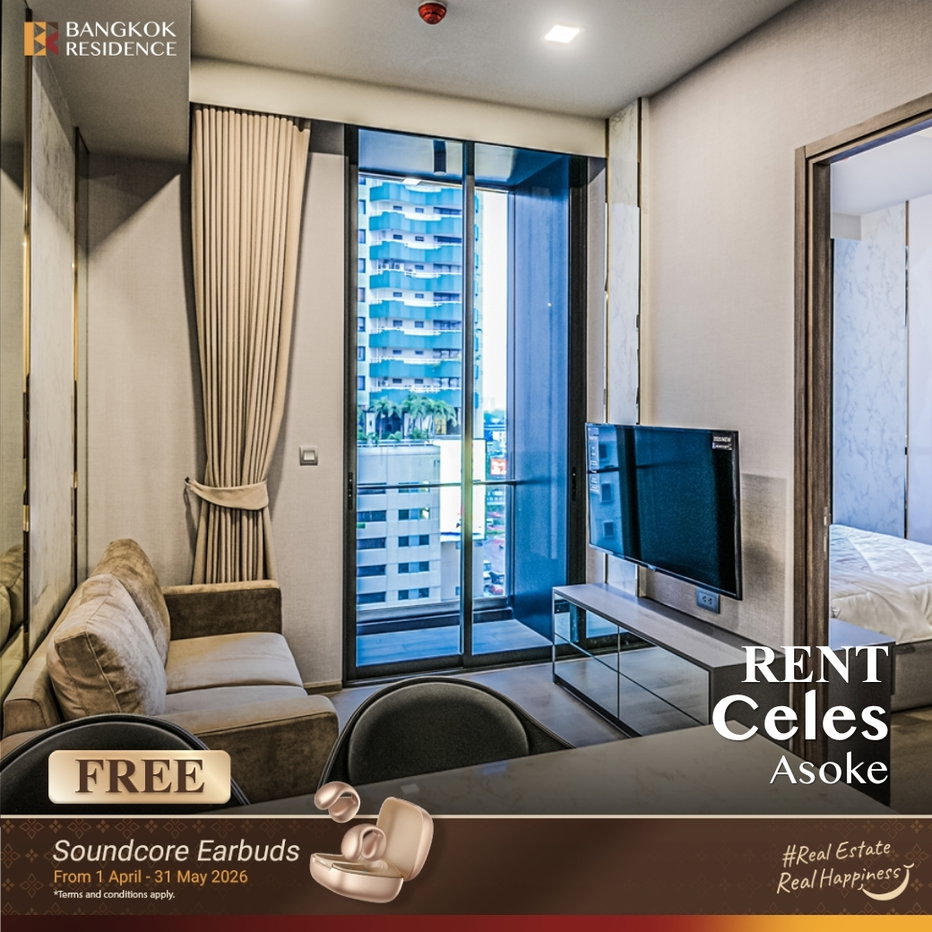 รูป เช่าคอนโด💎 Celes Asoke 1นอน 35ตรม 30k 🌠 ยูนิตสวย ราคาดี ติด MRT สุขุมวิท  - รูปที่ 1/6