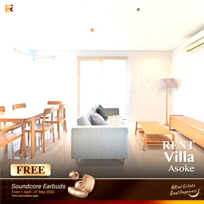 Condos for rent : Rental Condo 🌃 Villa Asoke, 2BR 85sqm, 43K 🔥  Beautiful Unit near MRT Phetchaburi 