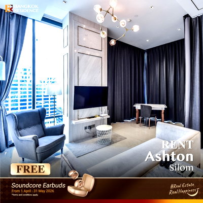 เช่าคอนโด สีลม สาธร : เช่าคอนโด 💫 Ashton Silom 2นอน 86ตร.ม. 72k 🌠 ห้องสวย ชั้นสูง  ใกล้ BTS ช่องนนทรี  