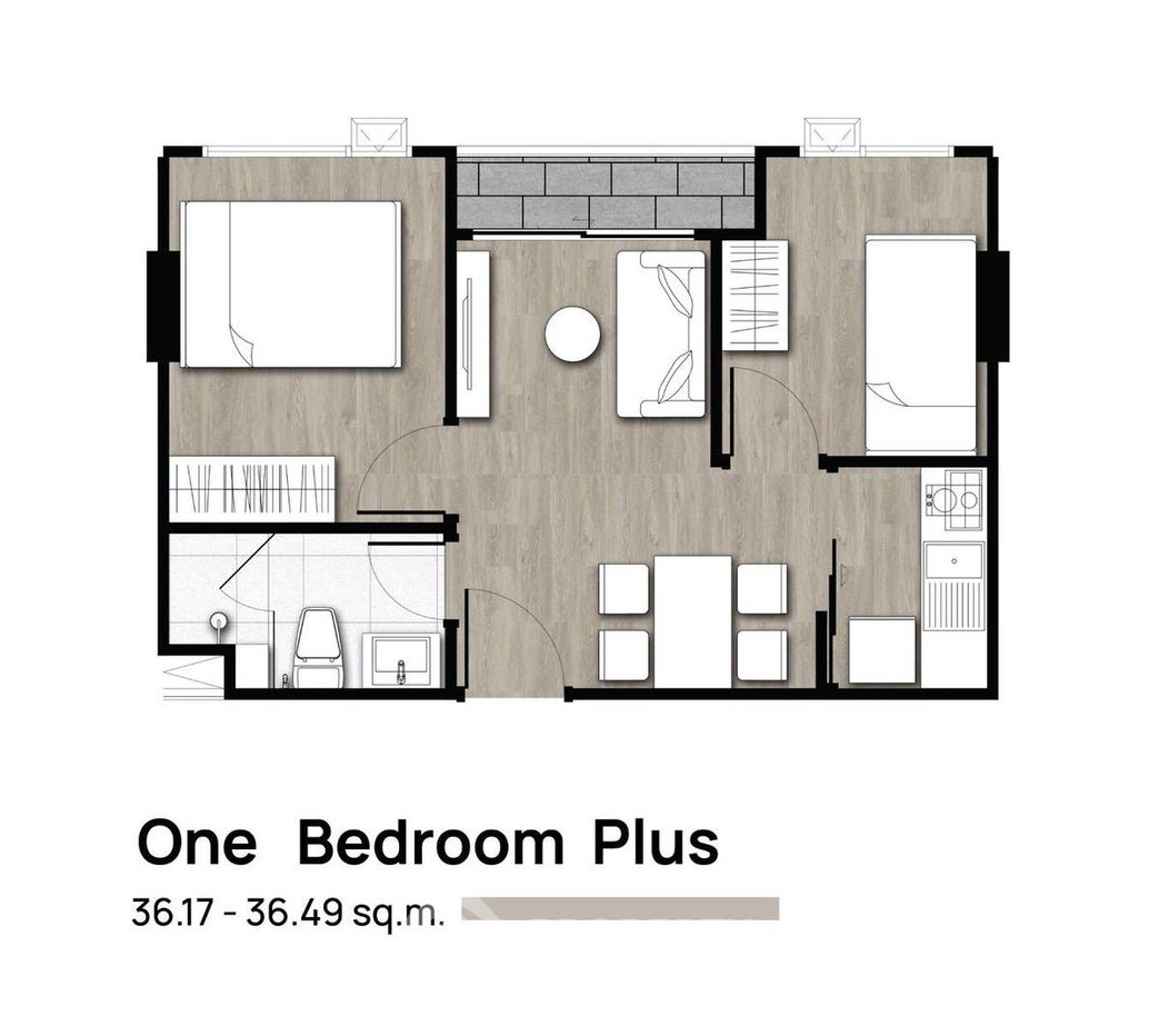 รูป คอนโด 1 ห้องนอน ขนาด 36 ตร.ม. ขายที่ Beat Sukhumvit 93 ใกล้ BTS บางจาก (ID 2676909) - รูปที่ 8/9