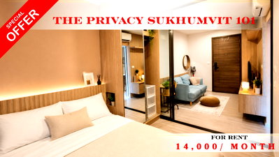 Condos for rent : 🍀🚆 Cozy Room For Rent 📌 The Privacy 101 Condominium (Line: @rent2022) | Near BTS Punnawithi  ✨ Ready to move in! ✨ 📌 Ref Code: A11484