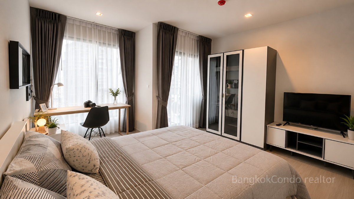 รูป 🍀🍀 Cozy room🍀ให้เช่า📌 ไลฟ์ อโศก-พระราม9 (Line:@rent2022)MRT พระราม9✨พร้อมเข้าอยู่🔖A01371 - รูปที่ 2/9