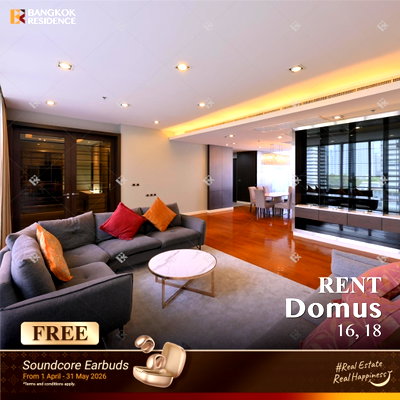 Condos for rent Rama 3 Road :  Rental Condo 💫 Domus 16 & 18, 4BR 300 sqm 180K 🌠 Brand New Unit Fully Furnished with Appliances near BTS Asok 