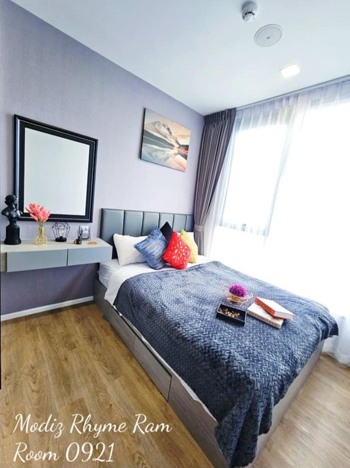 รูป ​ให้เช่าคอนโด Modiz Rhyme Ramkhamhaeng ชั้น 9 ขนาด 26 ตร.ม. 1 นอน 1 น้ำ ตกแต่งครบ fully furnished ใกล้รถไฟฟ้าสถานีรามคำแหง - รูปที่ 1/9