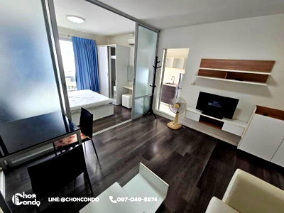 คอนโดให้เช่า : DCondo ดีคอนโด ชั้น7 ตึกA ------ ห้องว่าง 02 ก.ค. 2569 -----มีเครื่องซักผ้า-------Tel 097-049-5874 (Line: @choncondo มี@ด้วย)
