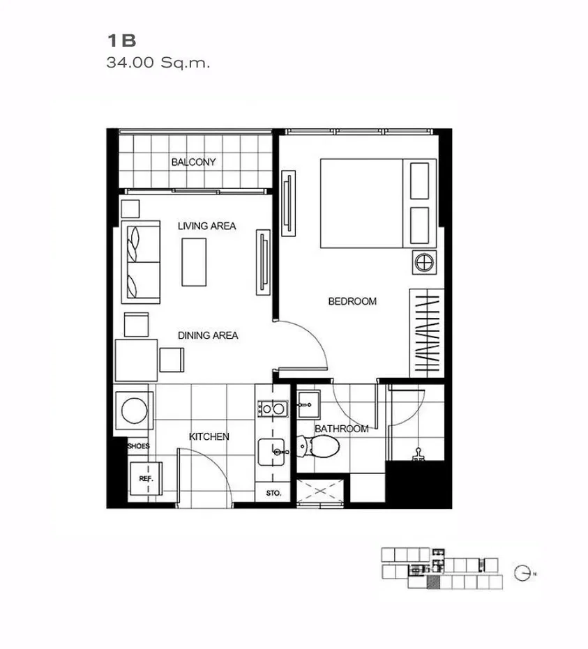 picture 1 Bedroom Condo for sale at The Line Asoke - Ratchada 283705 - 15/16