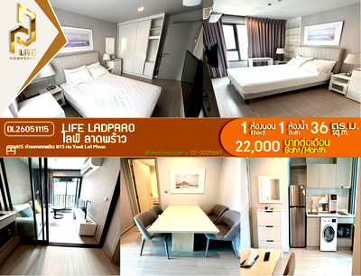 Condos for rent : DL26051115 Condo for rent, Life Ladprao near BTS Ha Yaek Lat Phrao, ready to move in, call urgently 0638692663 LineID @952jdxxk