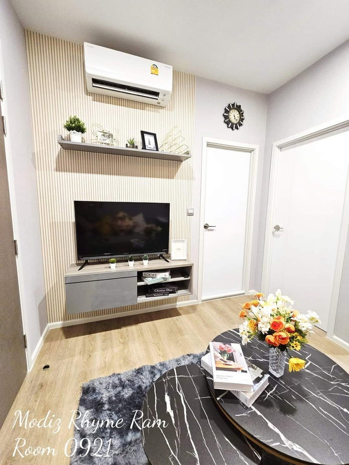 รูป ​ให้เช่าคอนโด Modiz Rhyme Ramkhamhaeng ชั้น 9 ขนาด 26 ตร.ม. 1 นอน 1 น้ำ ตกแต่งครบ fully furnished ใกล้รถไฟฟ้าสถานีรามคำแหง - รูปที่ 3/9