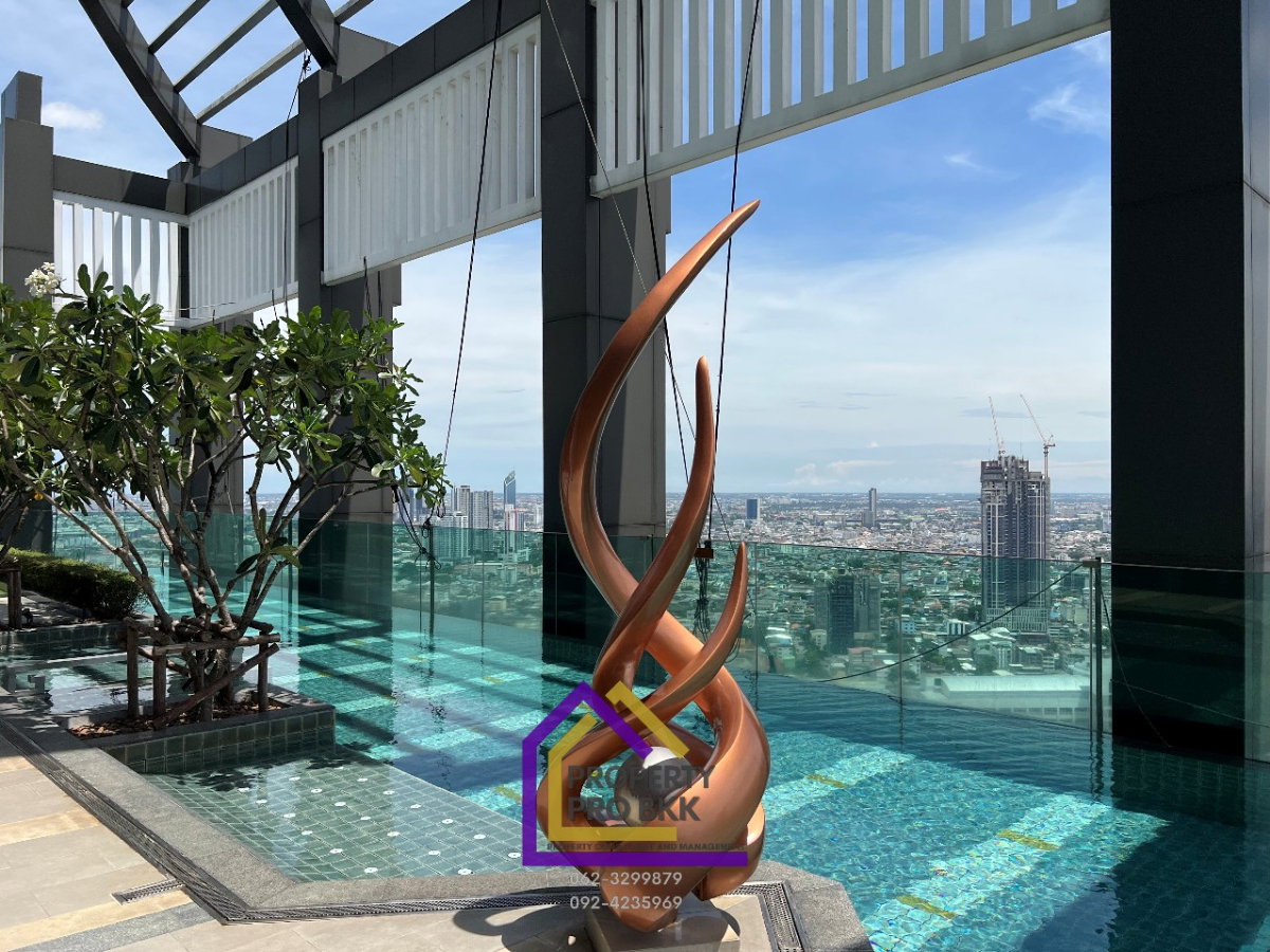 รูป 🔥 ปล่อยเช่าด่วน! Rhythm Sathorn (ริธึ่ม สาทร) ชั้น 25+ วิวเมืองสวยสะกดตา ใกล้ BTS สะพานตากสิน - รูปที่ 12/14