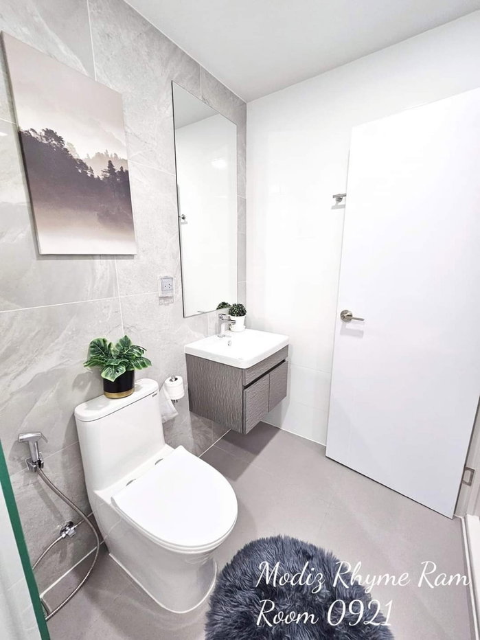 รูป ​ให้เช่าคอนโด Modiz Rhyme Ramkhamhaeng ชั้น 9 ขนาด 26 ตร.ม. 1 นอน 1 น้ำ ตกแต่งครบ fully furnished ใกล้รถไฟฟ้าสถานีรามคำแหง - รูปที่ 8/9