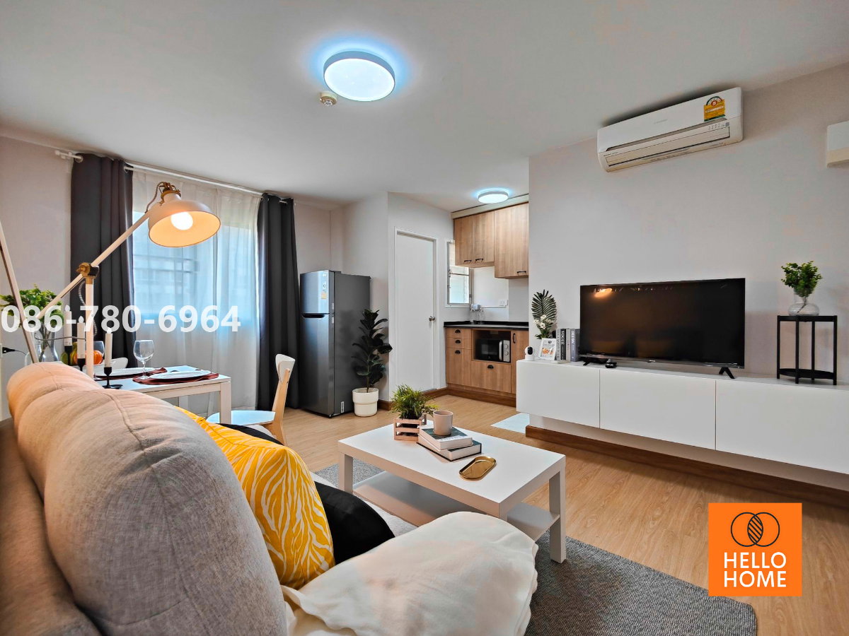 รูป 🌟 ให้เช่า ห้องคอมไบน์ 2 Bed กว้าง 44 ตร.ม. แต่งสวยพิเศษสุด (มีเครื่องซักผ้า) | ลุมพินี คอนโดทาวน์ ร่มเกล้า-สุวรรณภูมิ 🌟 - รูปที่ 2/22