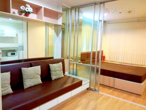 For rent, Lumpini Ville Lasalle - Bearing, 1 bedroom, 12th floor, Building D, near BTS Bearing.