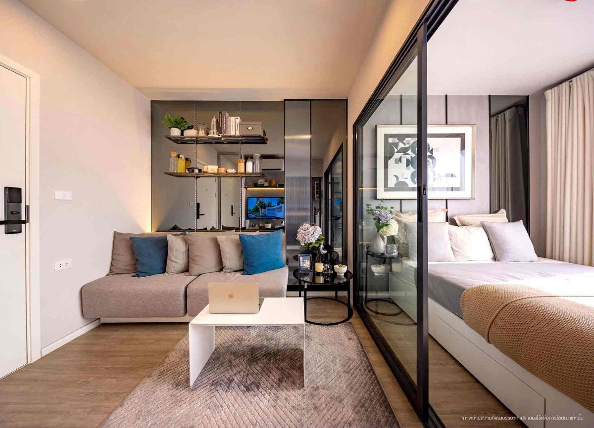 รูป ขายห้องตัวอย่าง Blue Sukhumvit 89 24 ตรม. ตกแต่งครบ พร้อมเข้าอยู่ - รูปที่ 3/7