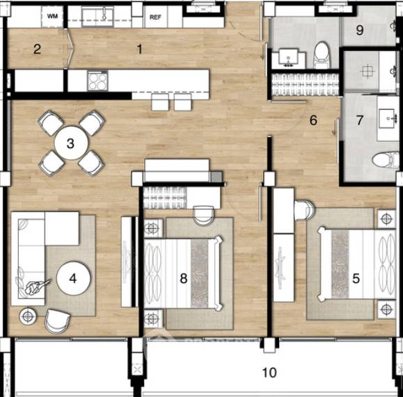 รูป คอนโด 2 ห้องนอน ให้เช่า Sunshine Prestige Condominium ใกล้ The Venezia (ID 2349977) - รูปที่ 14/14