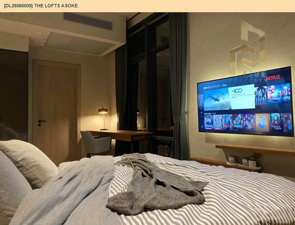 รูป DL26060009 ให้เช่าคอนโด เดอะ ลอฟท์ อโศก (The Lofts Asoke ) ใกล้ MRT เพชรบุรี พร้อมเข้าอยู่ โทรด่วน 0614453194 LineID @952jdxxk - รูปที่ 8/11
