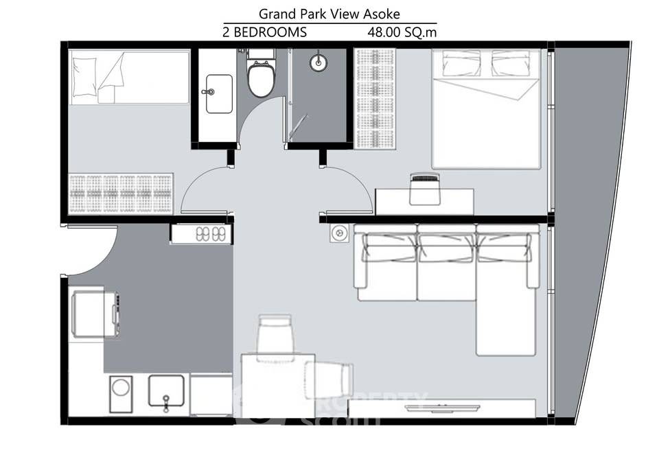picture 2-BR Condo at Grand Park View Asoke near MRT Sukhumvit (ID 2325475) - 11/20
