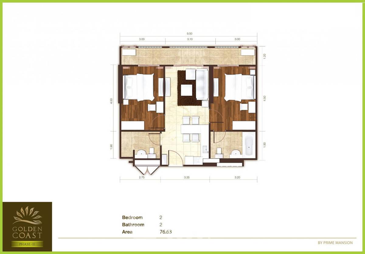 picture Pet-Friendly 2-BR Condo For Sale, Golden Coast 2, Chon Buri (ID 2091516) - 2/7