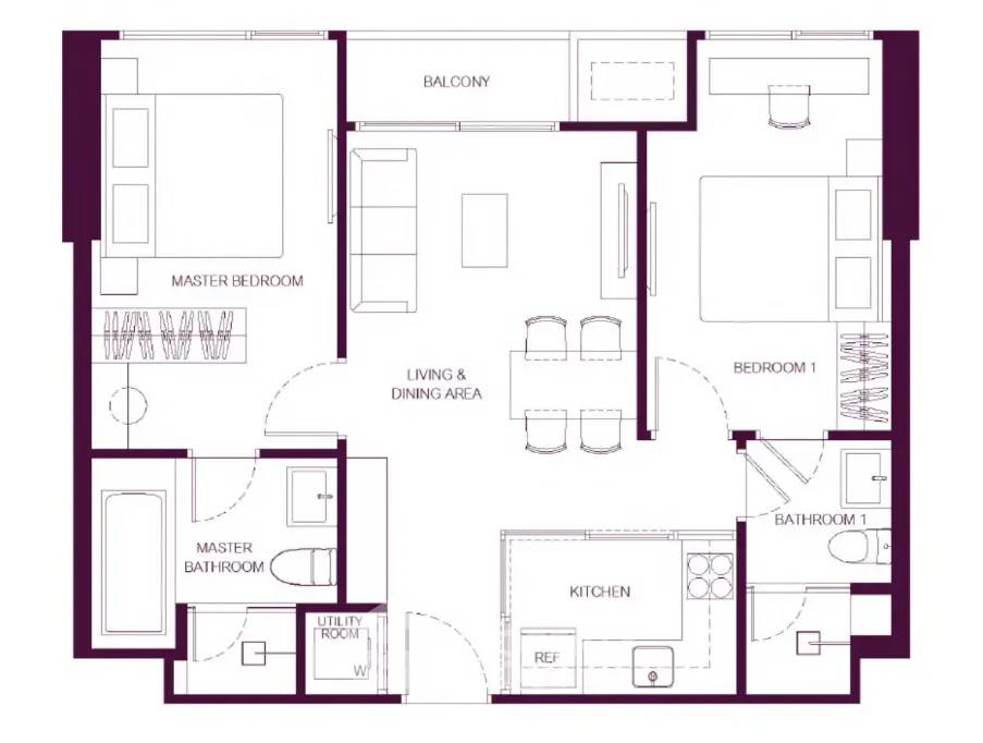 รูป คอนโด 2-ห้องนอน ที่ ไวด์เด็น บาย แสนสิริ ใน ทุ่งมหาเมฆ (ID 2866690) - รูปที่ 1/6