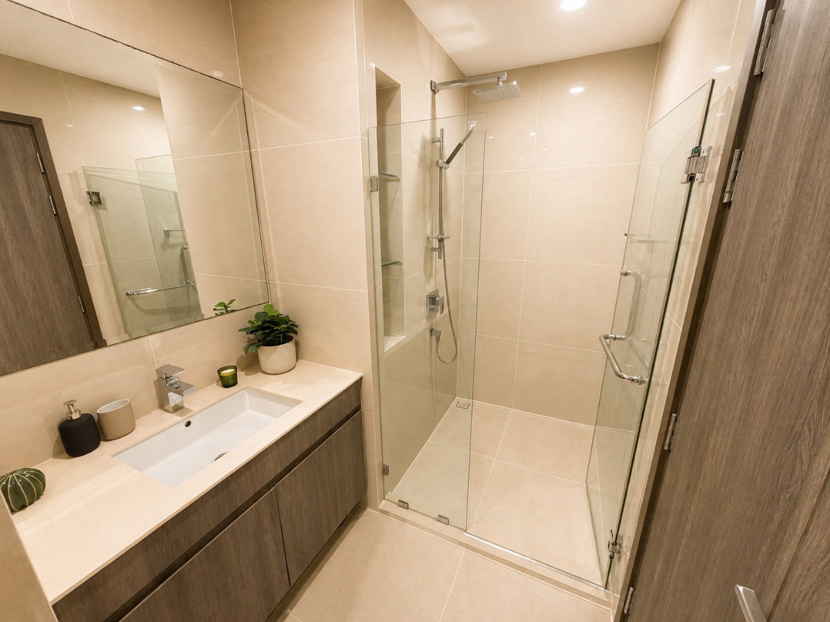 picture Condo for RENT : Ideo Mobi SUkhumvit 66  𝐒𝐢𝐳𝐞 : 80.25 sqm.  𝐓𝐲𝐩𝐞 : 2 Bed 2 Bath / Corner room/ Facing North & East, /River view      - 9/11