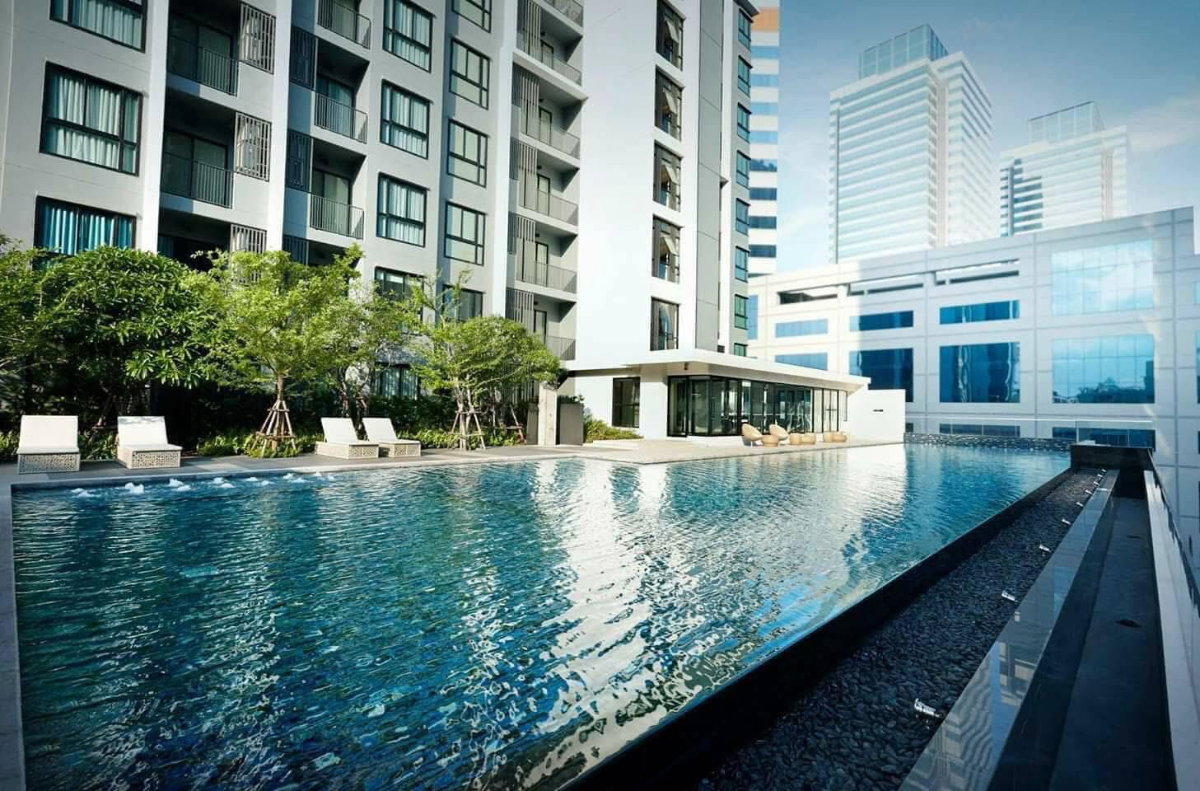 รูป Condo for RENT : Quinn Condo Ratchada 17  𝐒𝐢𝐳𝐞 :  70 sqm. 2 Bed 2 Bath / Corner room/ Facing South /High ceiling (2.7 m)  𝐅𝐥𝐨𝐨𝐫 : 27th     - รูปที่ 9/9