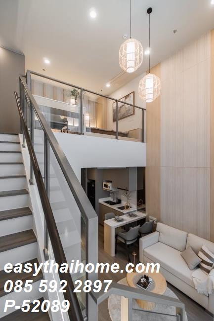 รูป P-52089 — ให้เช่าคอนโด Duplex ชั้น 10 Whizdom The Forestias Maythopia 1 ห้องนอน วิวเมือง ใกล้ BTS อุดมสุข 085-592-2897 Line: @easythaihome - รูปที่ 13/14