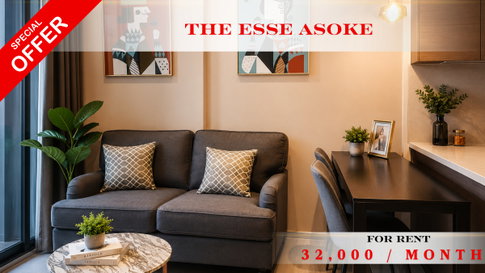 💝🚆 Fully Furnished For Rent 📌 The ESSE Asoke (Line: @rent2022) | Near BTS Asoke & MRT Sukhumvit ✨Prime CBD Location ✨ 📌Code: A09449