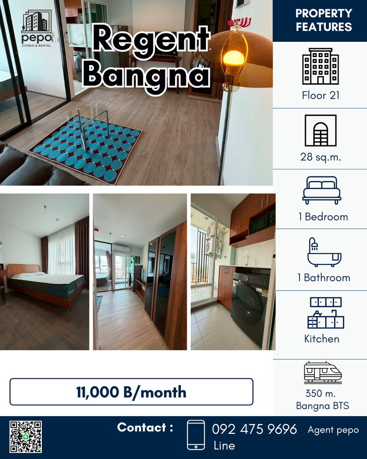 รูป 😊🙏​Regent Home Bangna 💥​ พร้อมเข้าอยู่ ราคา 11,000฿ 28 ตรม. 🌄​วิวโล่ง ทิศตะวันออก วิวสนามกอล์ฟ - รูปที่ 1/11