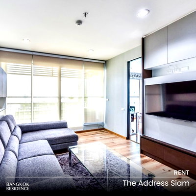 Condos for rent : Rental Condo 🚀 The Address Siam, 2BR 70 sqm, 38K 💛 Newly Renovated, Spacious High-Floor Unit near BTS Ratchathewi 