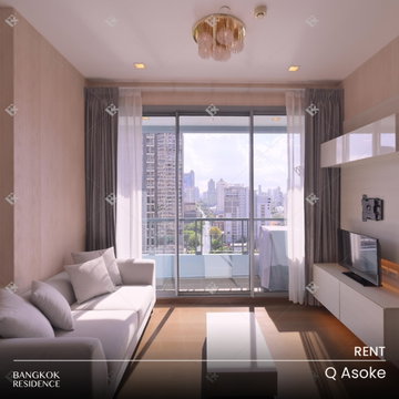 Rental Condo 🎯 Q Asoke, 2BR 75 sqm, 52K ⭐ Beautiful Available Unit near MRT Phetchaburi 