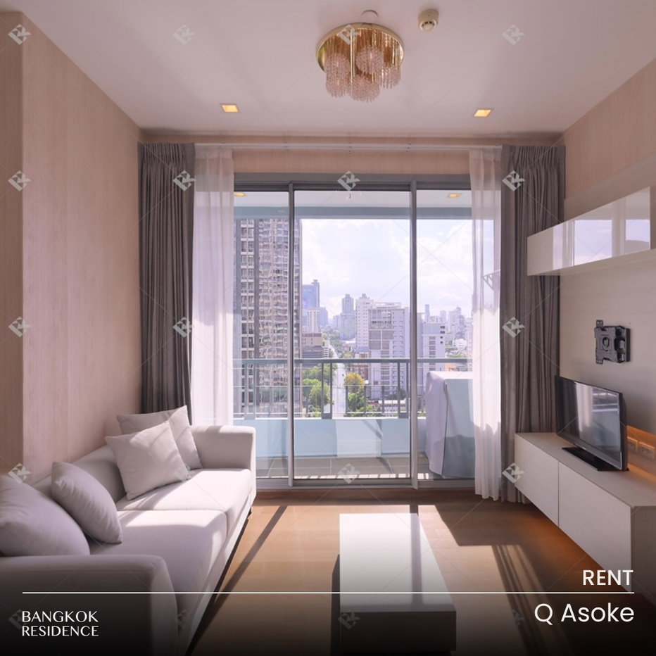 picture Rental Condo 🎯 Q Asoke, 2BR 75 sqm, 52K ⭐ Beautiful Available Unit near MRT Phetchaburi  - 1/11