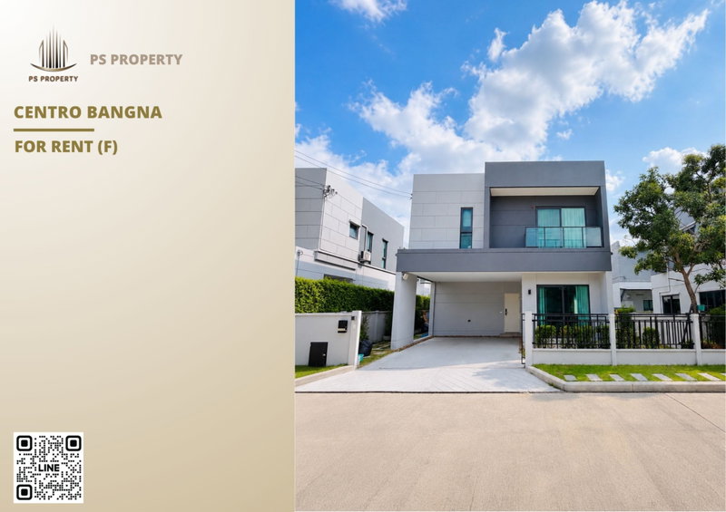 Houses for rent : Detached house for rent 🔥 Centro Bangna 🔥 3 bedrooms, 3 bathrooms, fully furnished and equipped with appliances.