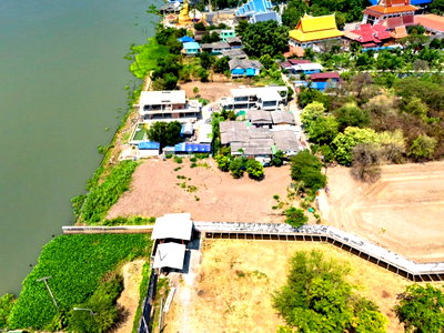 ที่ดิน ถนนสะพานนทบุรี-บางบัวทอง : ขายที่ดินติดแม่น้ำเจ้าพระยา บางบัวทอง ปทุมธานี ที่ถมแล้ว พื้นที่สีแดง 