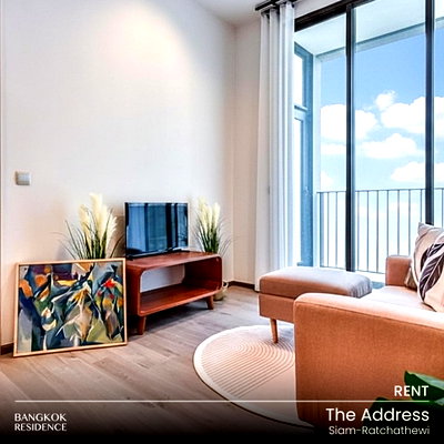Condos for rent : Rental Condo 🎯 The Address Siam-Ratchathewi, 1BR 35 sqm, 30K 💎 Beautiful Fully Furnished Unit, Great Value, near BTS Ratchathewi 