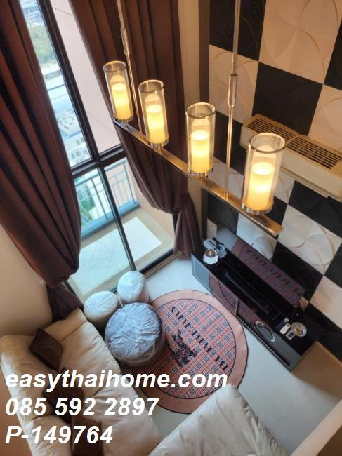 รูป P-149764 — ขายพร้อมผู้เช่า คอนโด Duplex ชั้น 37-38 Villa Asoke 2 นอน 2 น้ำ วิวเมือง ใกล้ MRT เพชรบุรี 085-592-2897 Line: @easythaihome - รูปที่ 7/12