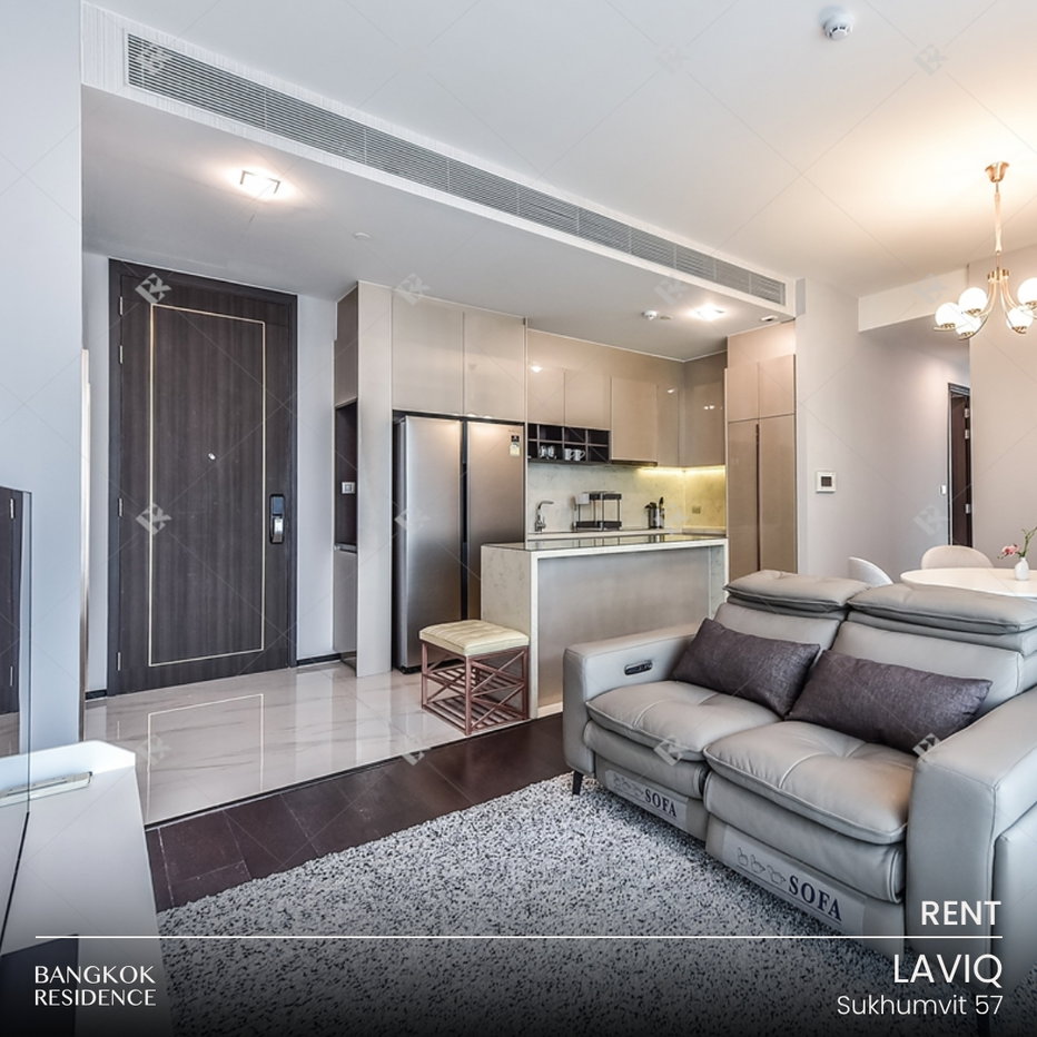 รูป เช่าคอนโด 💎 Laviq Sukhumvit 57 2นอน 82ตร.ม. 77k 🌃 ยูนิตแต่งสวย ใกล้ BTS ทองหล่อ - รูปที่ 1/10