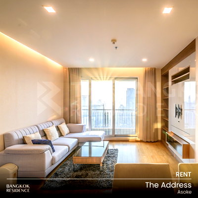 คอนโดให้เช่า : เช่าคอนโด 🌃 The Address Asoke 2นอน 75.70ตร.ม. 40k 🛋️ ห้องสวย เฟอร์ครบครัน ใกล้ MRT เพชรบุรี  