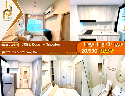 Condos for rent : DL26060199 Condo for rent, COBE Kaset - Sripatum near BTS Bang Bua, ready to move in, call urgently 0653619502 LineID @952jdxxk