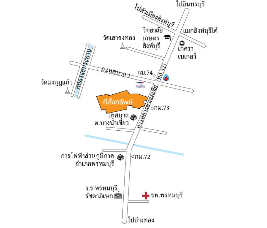 รูป ขายที่ดินพร้อมอาคารโรงงาน เนื้อที่รวม 90-3-30 ไร่ อำเภอพรหมบุรี จังหวัดสิงห์บุรี - รูปที่ 16/17