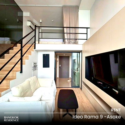 คอนโดให้เช่า : เช่าคอนโด 🌃 Ideo Rama 9-Asoke 1นอน 38ตร.ม. 29k ห้องสวย ว่าง ราคาดี 🔥 ใกล้ MRT พระราม 9 