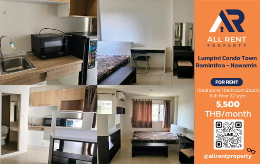 รูปภาพ 🔥 Urgent Rental! Lumpini Condo Town Raminthra - Nawamin 💰 Only 5,500 THB/month ✨ Studio 22 sq.m., 6th floor