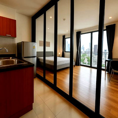 Condos for rent : ST626/[FOR RENT] Villa Sathorn | 7th Floor | Spacious Studio (40 sq.m.) | Separated Kitchen Layout | Next to BTS Krung Thon Buri