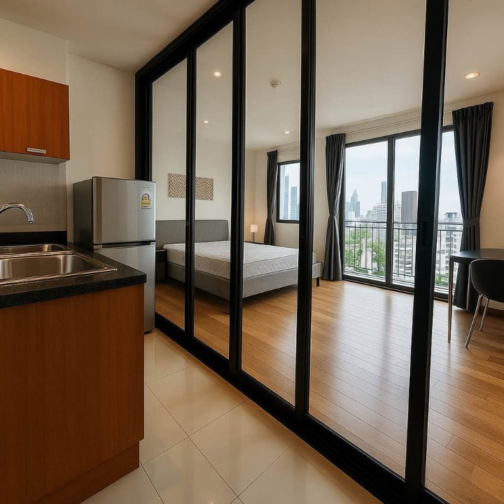 รูป ST626/[เช่าด่วน] Villa Sathorn ชั้น 7 ห้อง Studio กว้าง 40 ตร.ม. กั้นห้องเป็นสัดส่วน ติด BTS กรุงธนบุรี เดินทางสะดวกมาก - รูปที่ 1/7