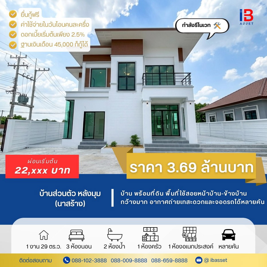 รูป ขายบ้านเดี่ยว นาสร้าง นครปฐม พร้อมที่ดินหน้าบ้านกว้างมาก - รูปที่ 1/19