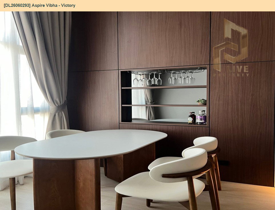 รูป DL26060293 ให้เช่าคอนโด แอสปาย วิภา - วิคตอรี่ (Aspire Vibha - Victory) ใกล้ ARL พญาไท พร้อมเข้าอยู่ โทรด่วน 0653619502 LineID @952jdxxk - รูปที่ 5/9